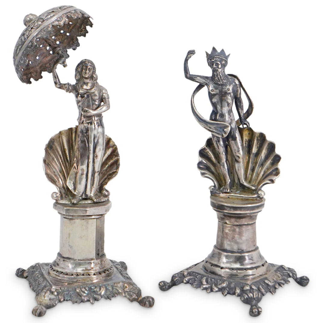 Near Pair 19th Cent. Portuguese Silver Toothpick Holders (1 of 11)