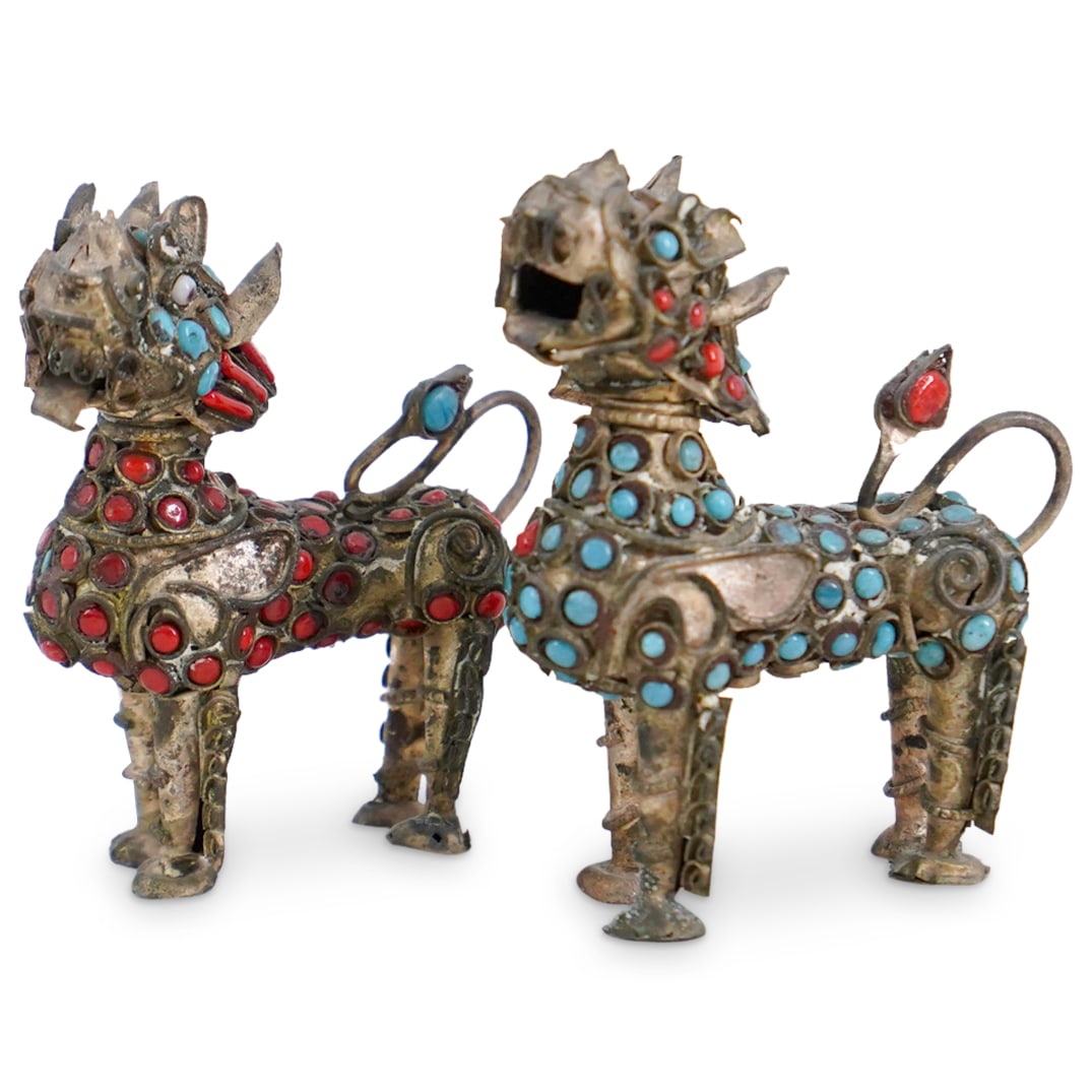 (2 Pc) Tibetan Foo Dog Snuff Bottles (1 of 4)