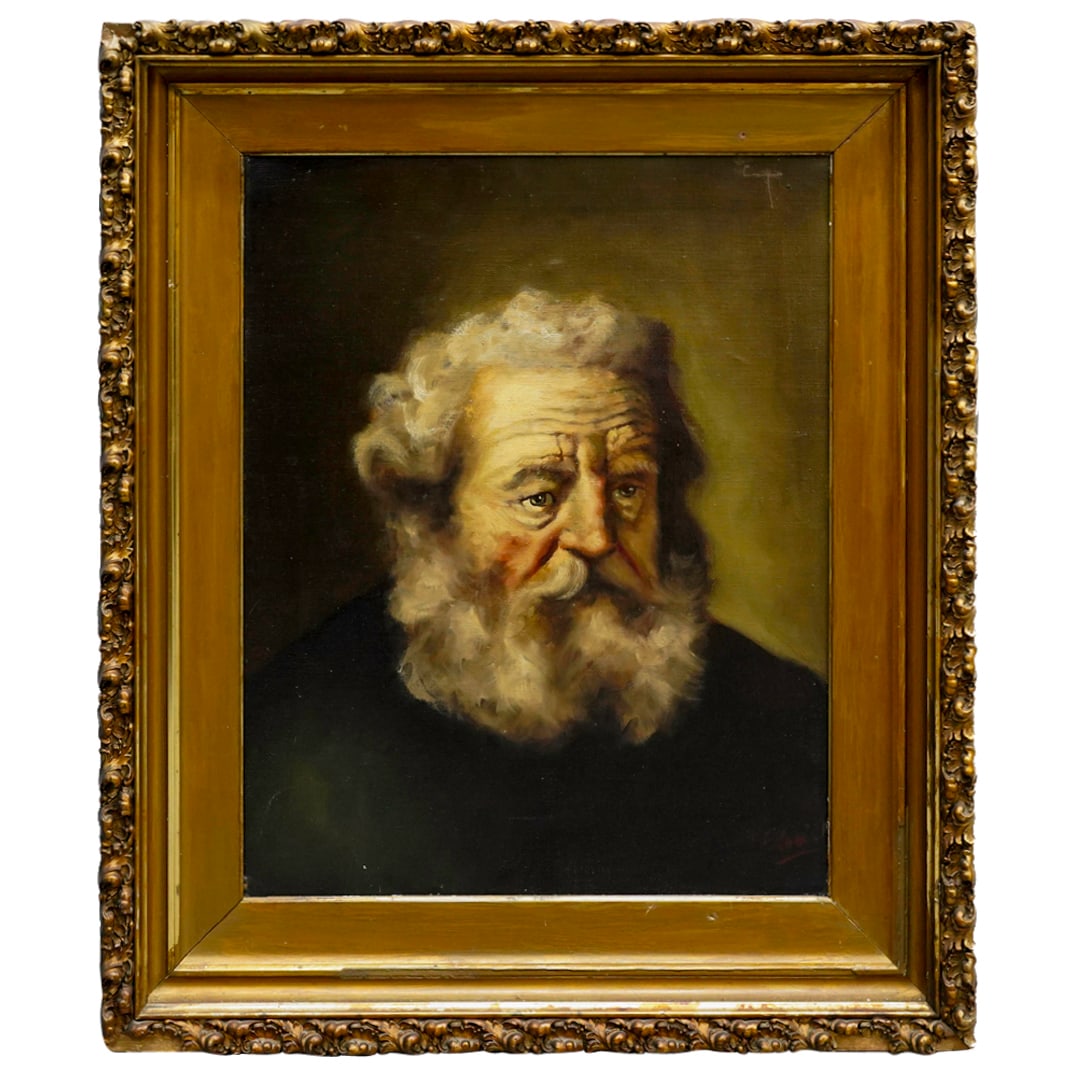 Signed Oil On Canvas Portrait Painting (1 of 4)