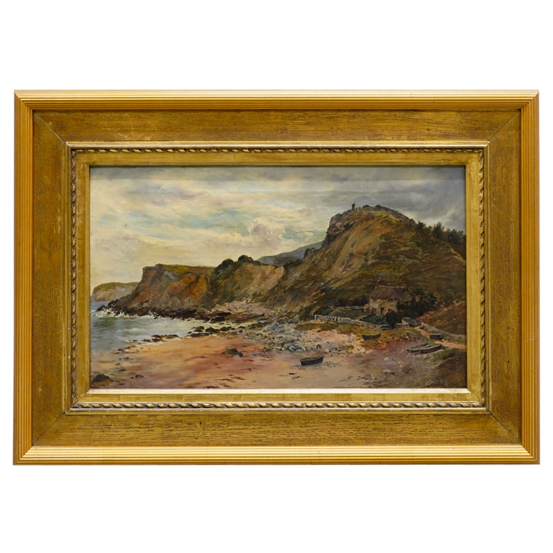 Marmaduke A. Langdale (British, 1840-1905) "Steephill Cove, Near Ventnor Isle Of Wight" Oil On (1 of 9)
