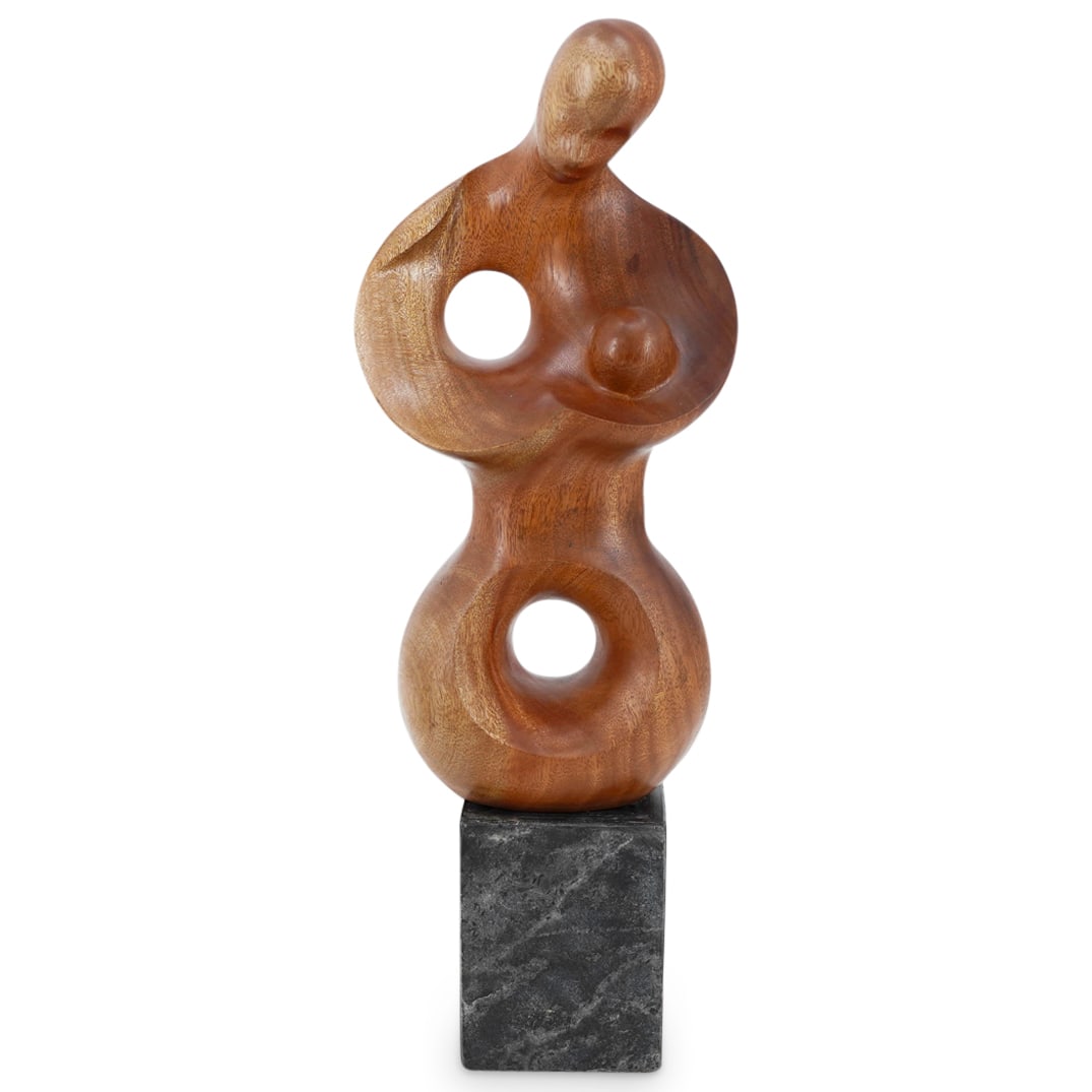 Abstract Wooden Mother & Child Sculpture (1 of 6)