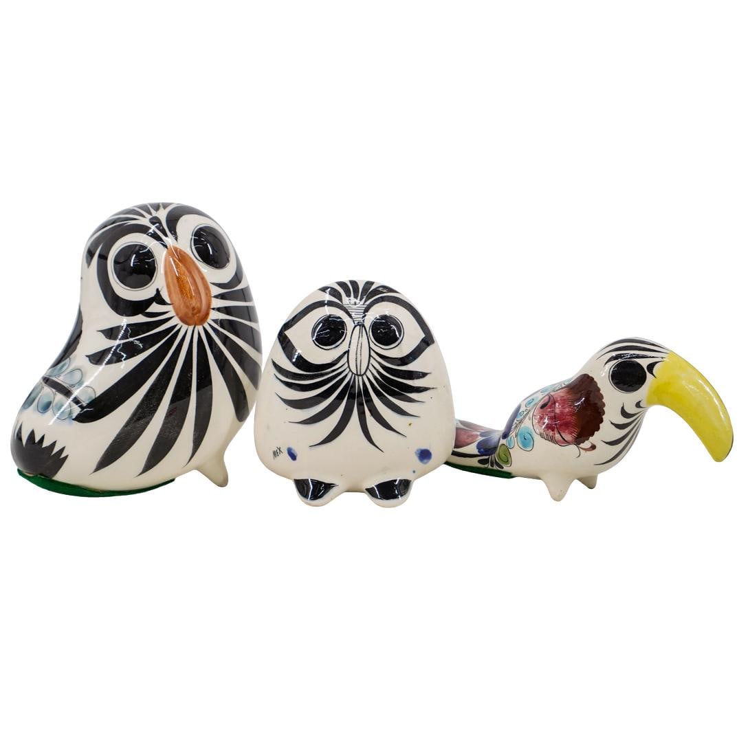 (3 Pc) Mexican Tonala Owl & Toucan Birds (1 of 8)