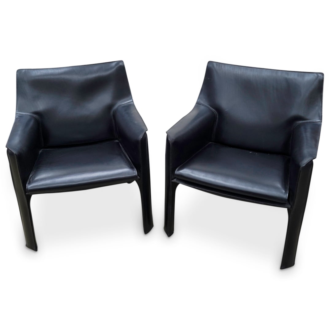 Pair Mario Bellini For Cassina Cab 413 Chairs (1 of 10)