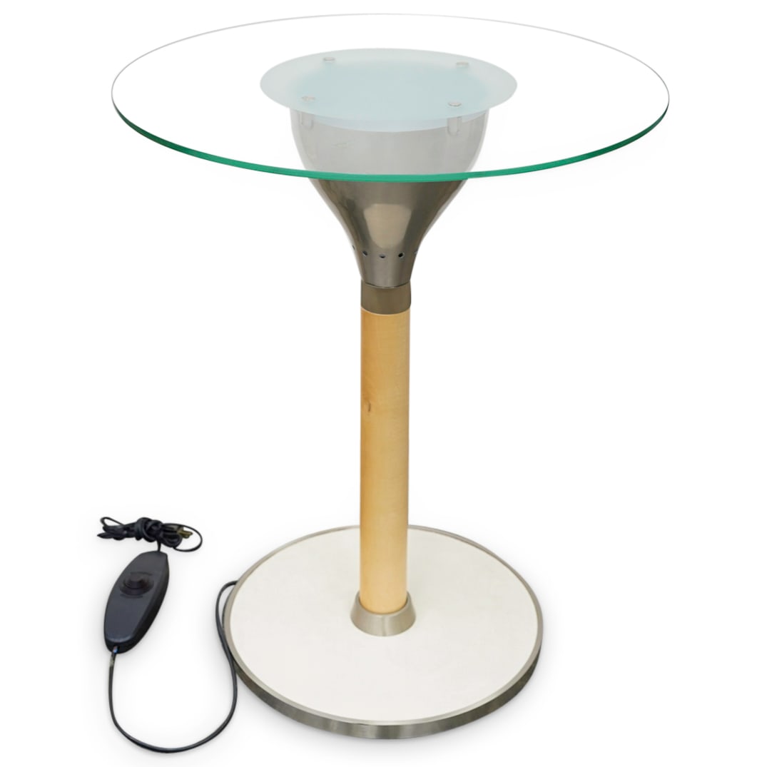 Seluce For De Sede Wood, Leather & Steel Lamp Table (1 of 8)