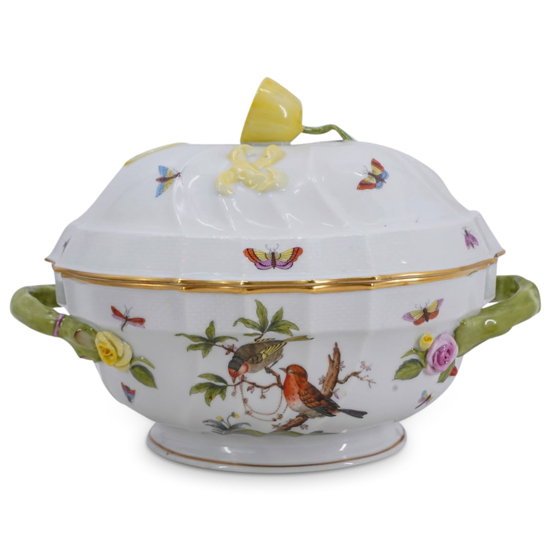 Herend Porcelain "Rothschild Bird" Covered Tureen (1 of 10)