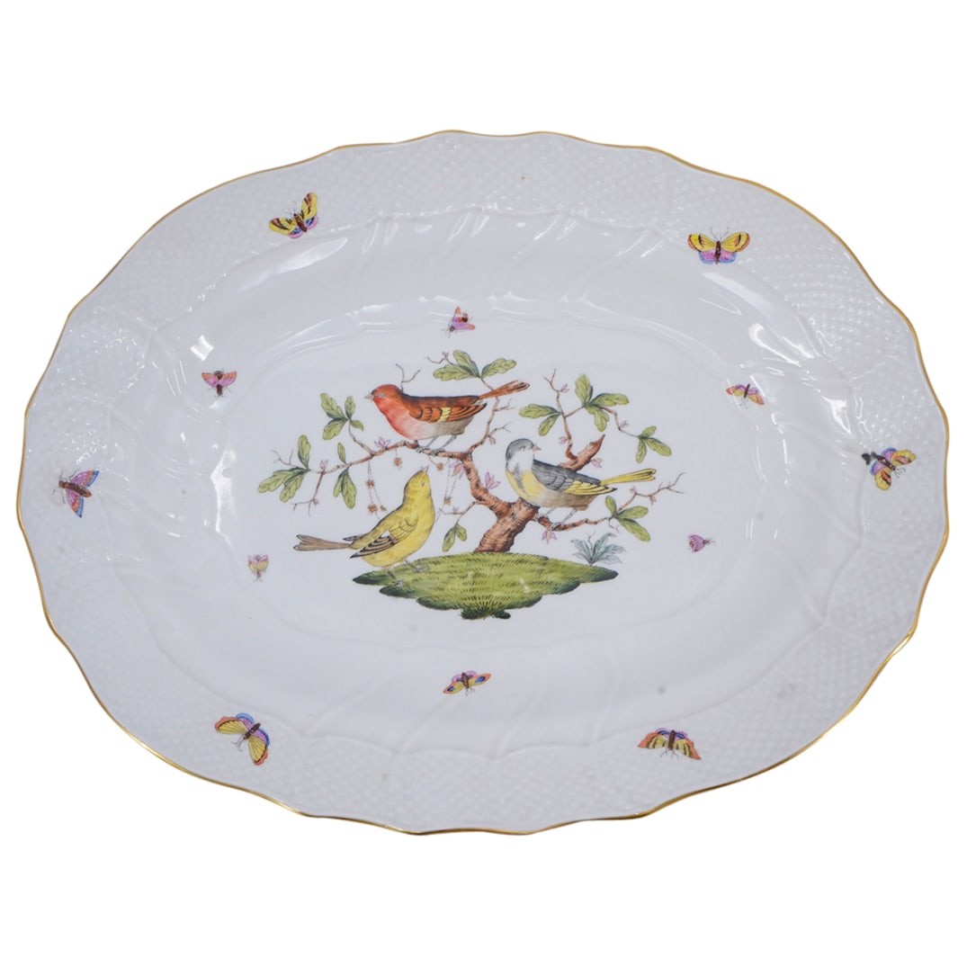 Herend Porcelain "Rothschild Bird" Large Oval Serving Platter (1 of 5)