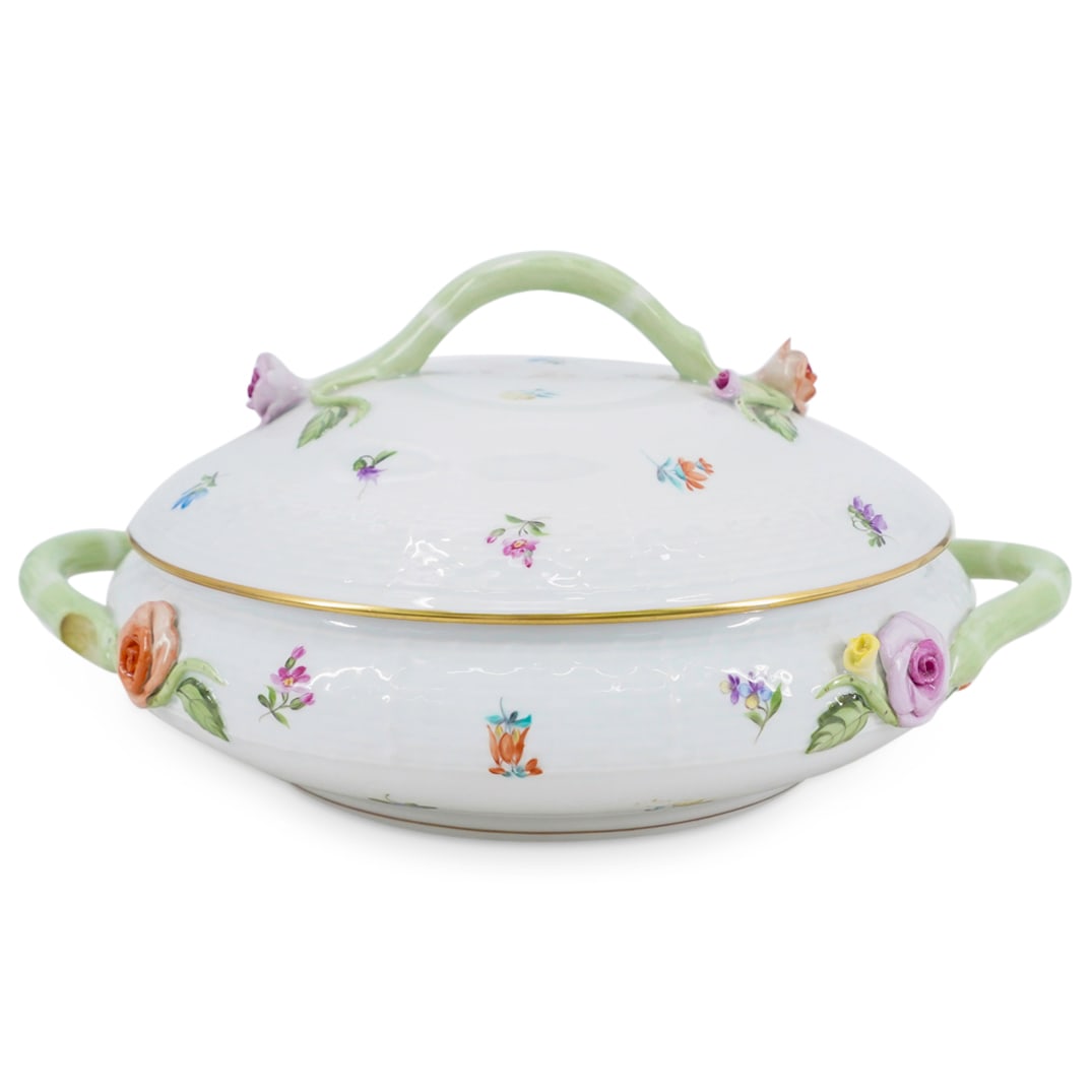 Herend "Milles Fleurs" Porcelain Covered Serving Dish (1 of 7)