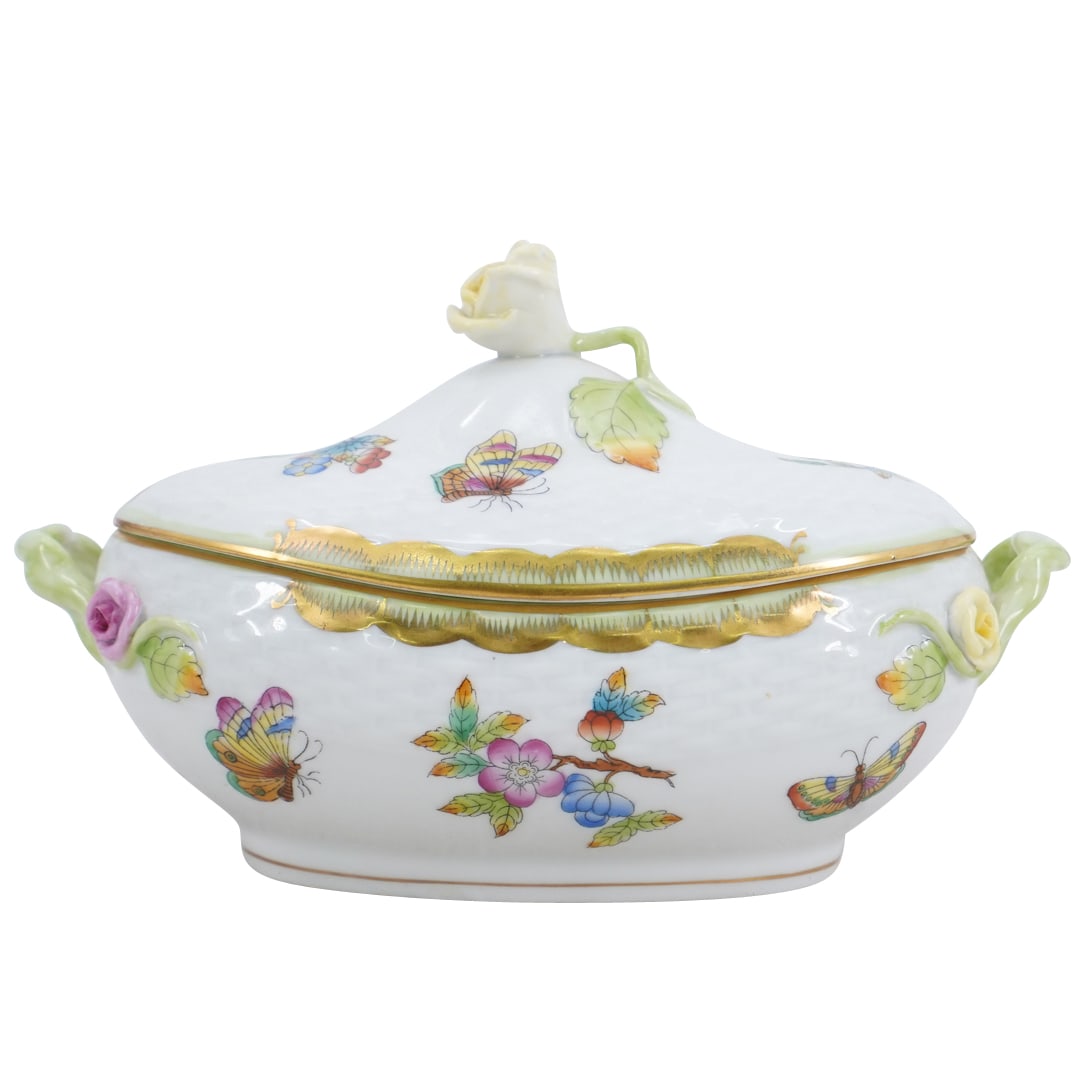 Herend "Queen Victoria" Oval Covered Bon Bon Mini Tureen (1 of 4)