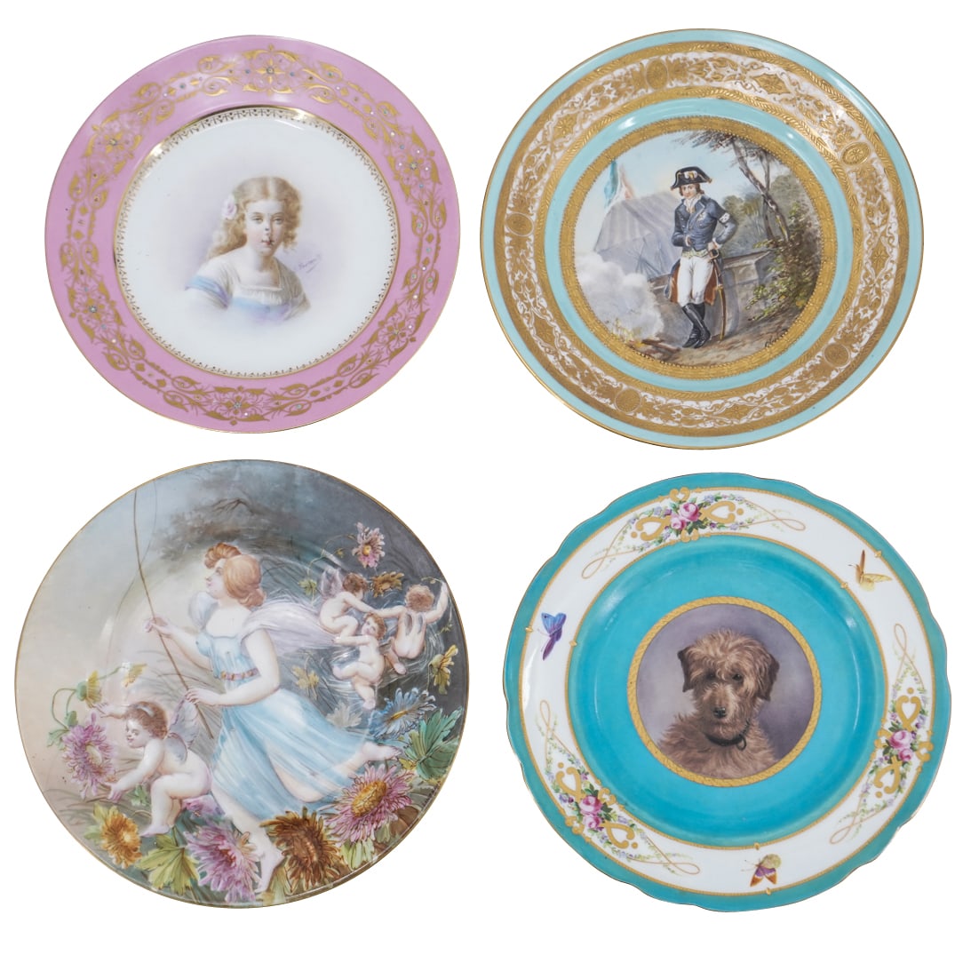(4 Pc) Sevres Hand Painted Porcelain Plates (1 of 6)