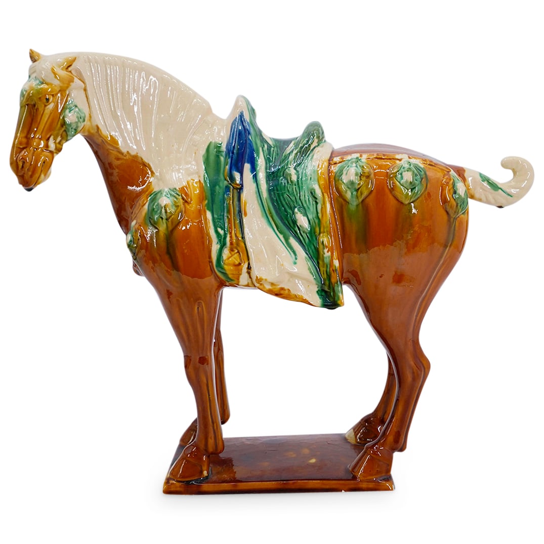 Vintage Chinese Tang Style Sancai Ceramic Horse (1 of 7)