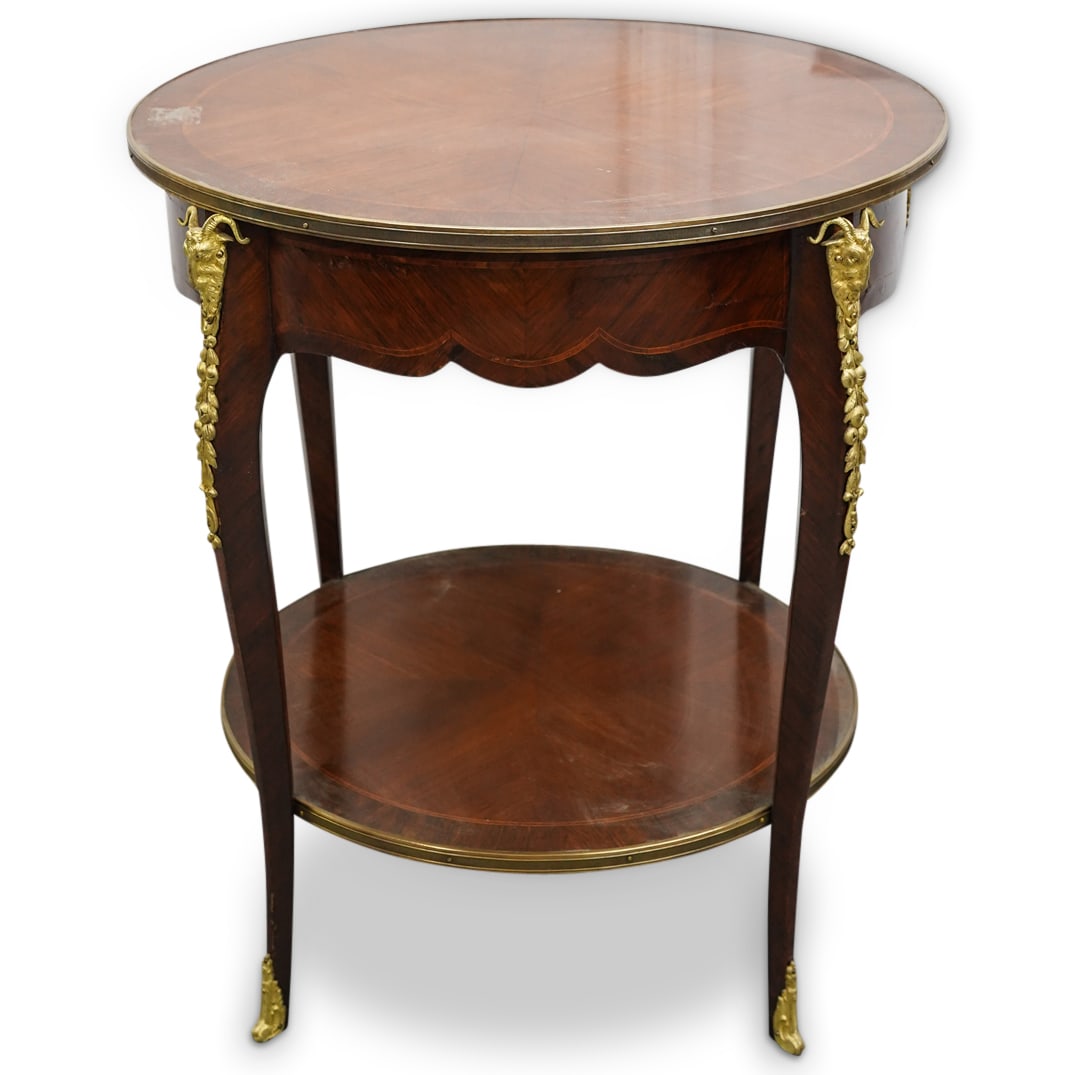 Louis XV Style Wood & Ormolu Bronze Gueridon Table (1 of 6)