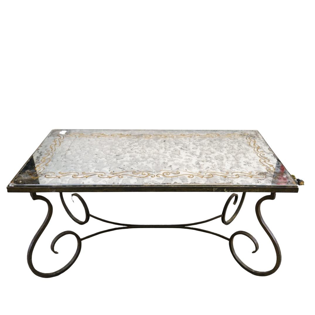 Reverse Painted Glass & Iron Low Table (1 of 6)