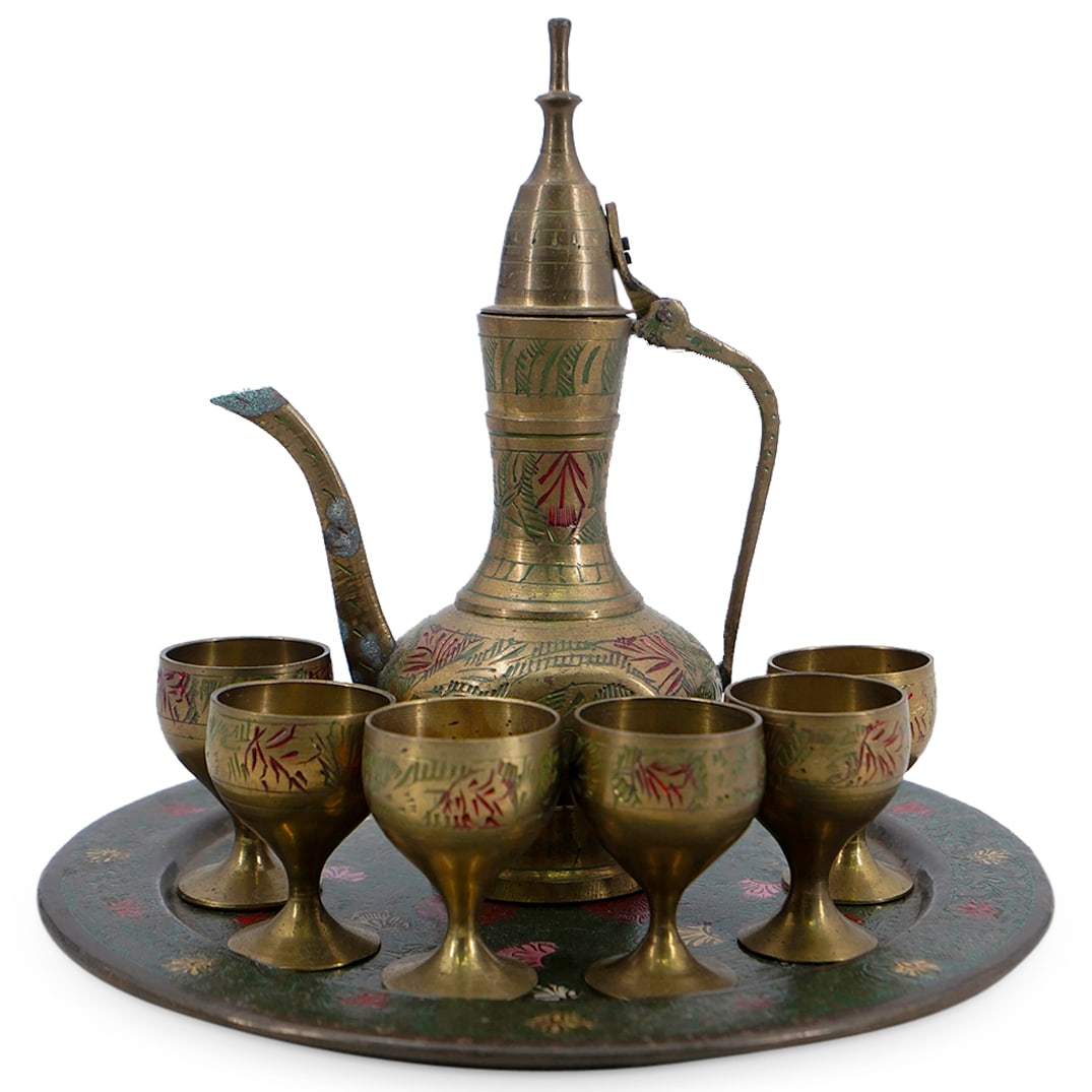 (8 Pc) Miniature Brass Tea Set (1 of 13)