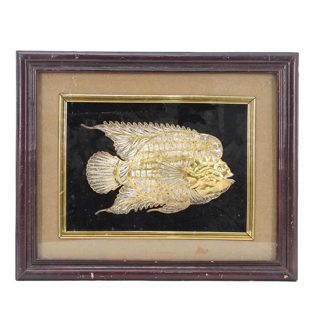 Asian Sterling Silver & Vermeil Framed Fish (1 of 4)