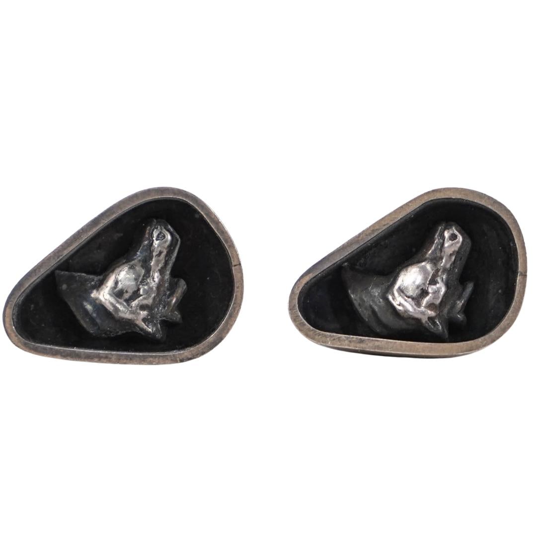 (2 Pc) Sterling Silver Equestrian Cufflinks (1 of 3)