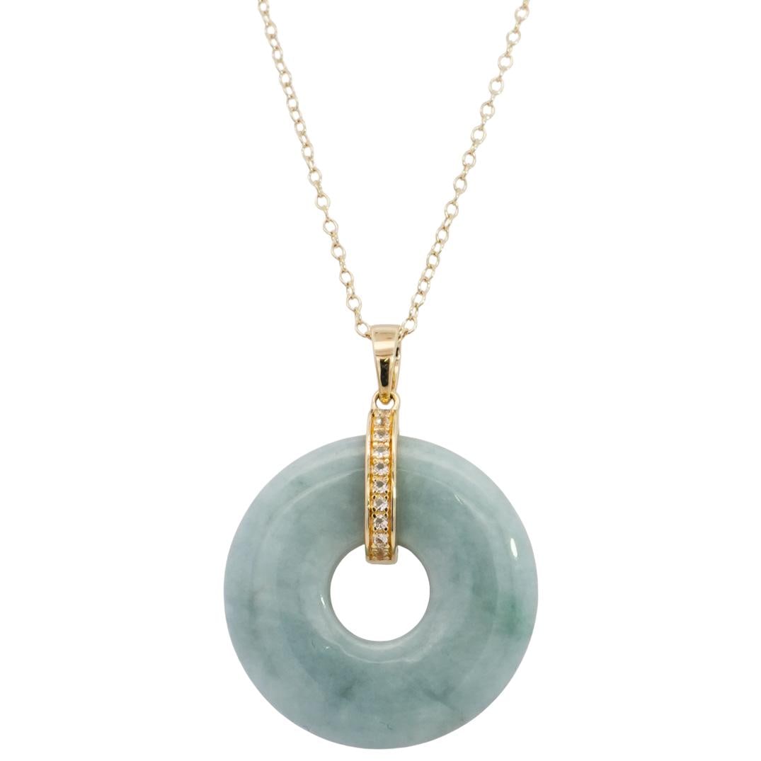 Jade 18K Gold Over Sterling Silver Necklace & Pendant (1 of 3)
