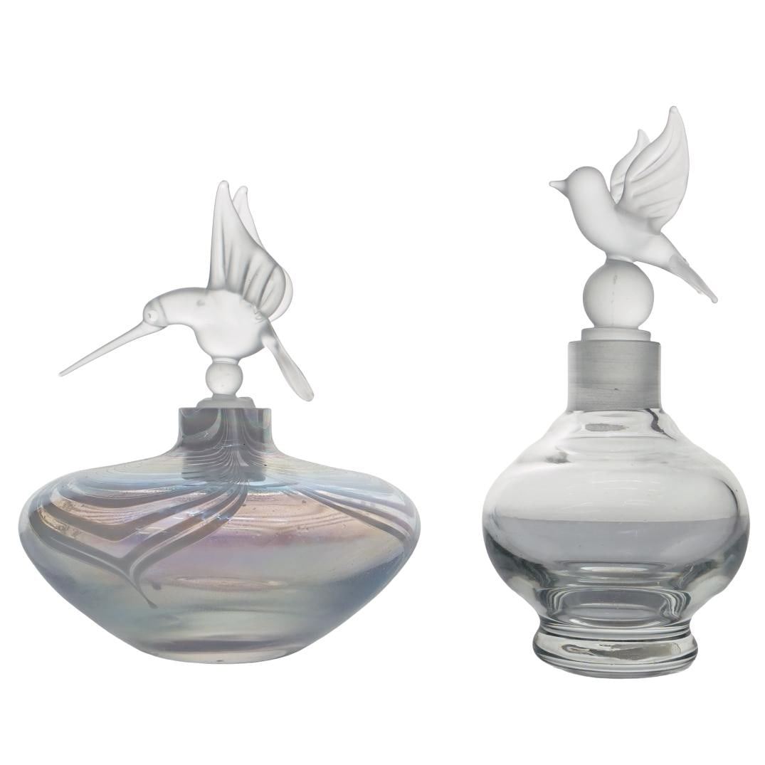 (2 Pc) Vintage Taiwan Art Glass Perfume Bottles (1 of 5)