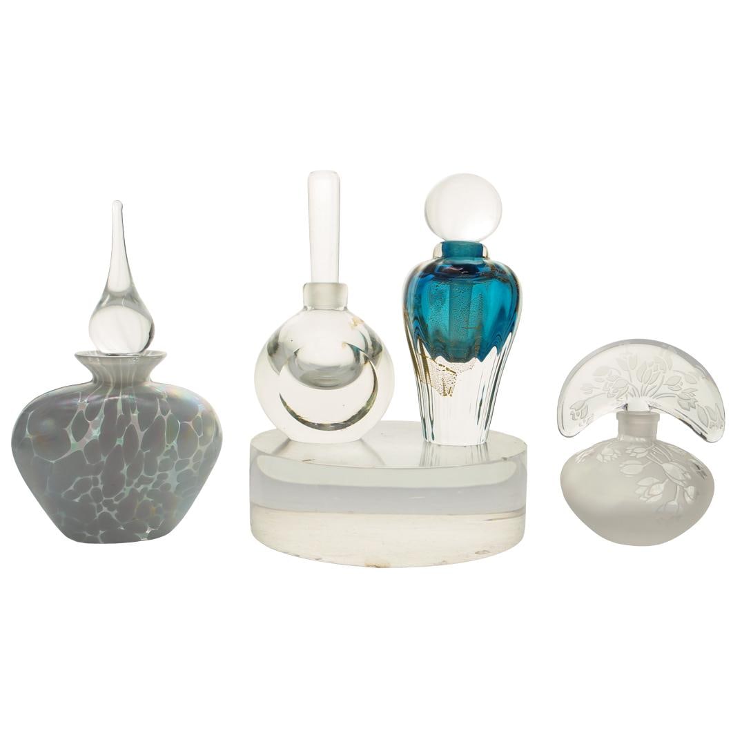 (4 Pc) Assorted Art Glass Perfume Bottles Grouping (1 of 4)
