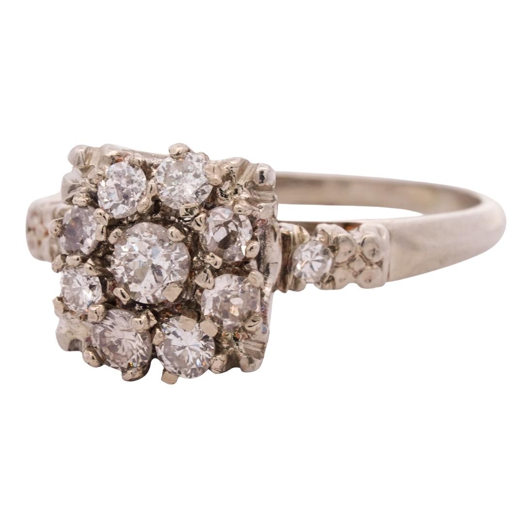 Art Deco 14k White Gold and Diamond Ring (1 of 4)