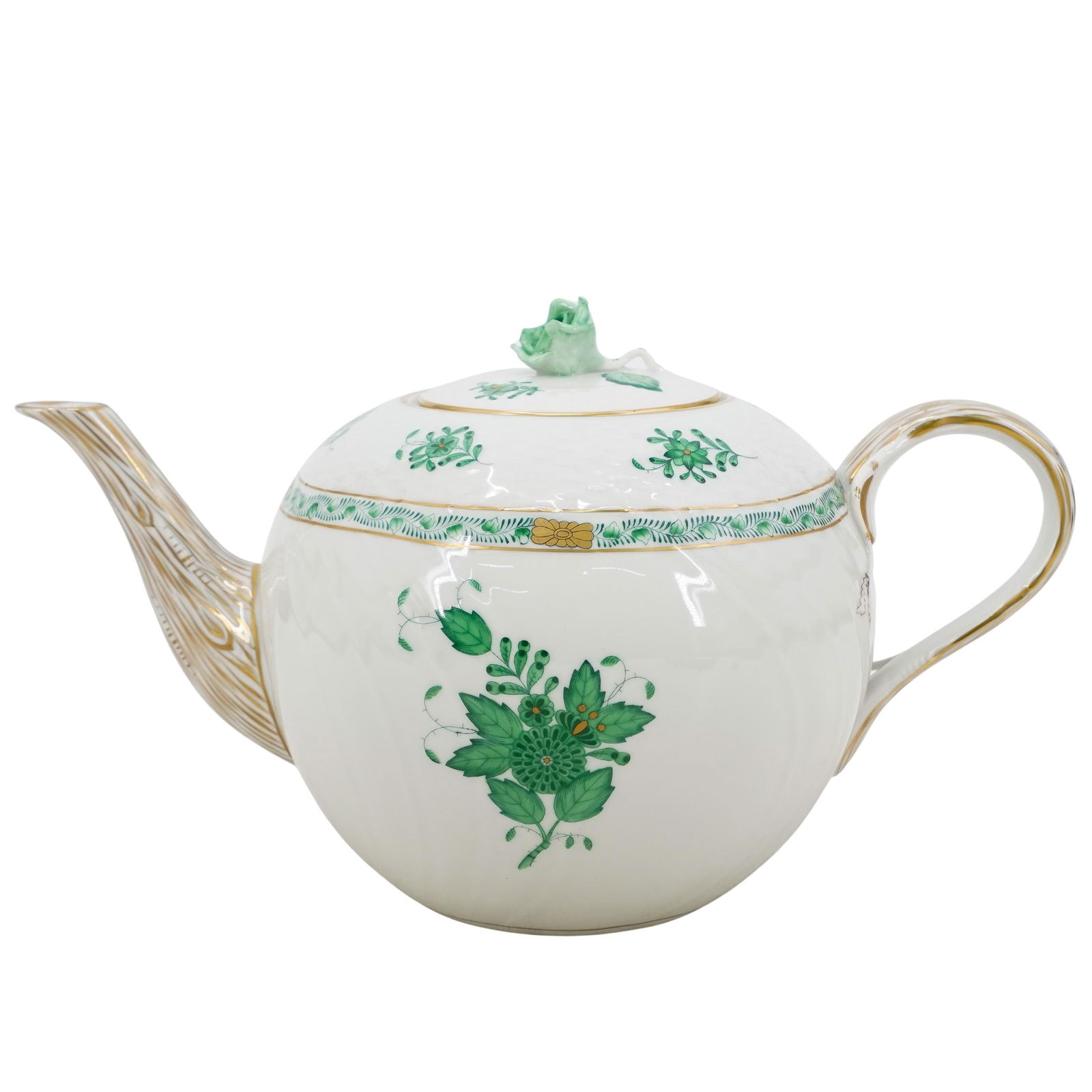 Herend Porcelain "Chinese Bouquet Green" Teapot & Lid (1 of 8)