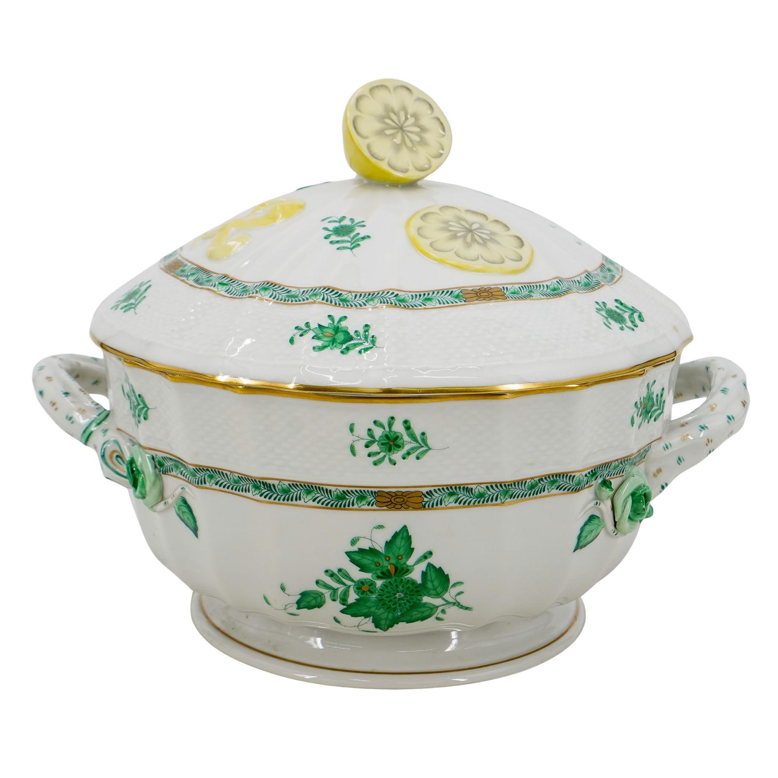 Herend Porcelain "Chinese Bouquet Green" Round Tureen & Lid (1 of 6)