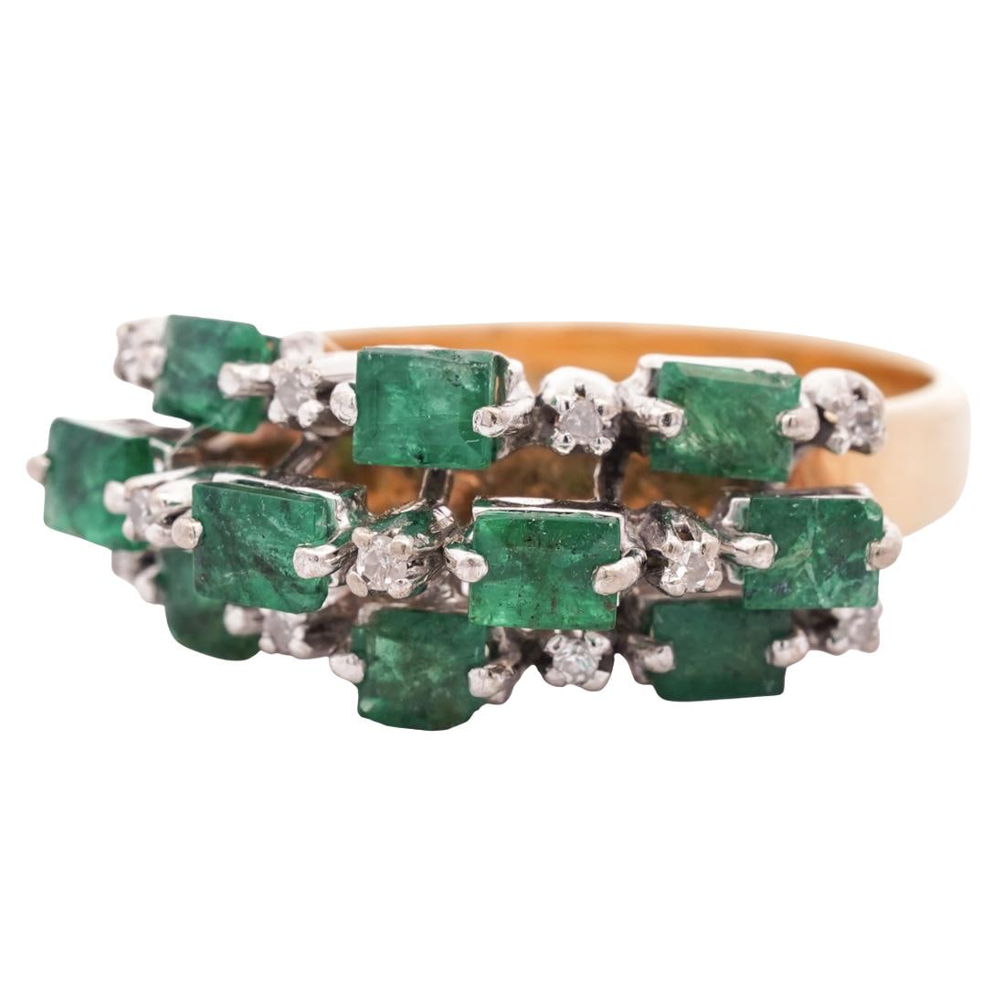 18k Gold, Emerald, and Diamond Ring (1 of 5)