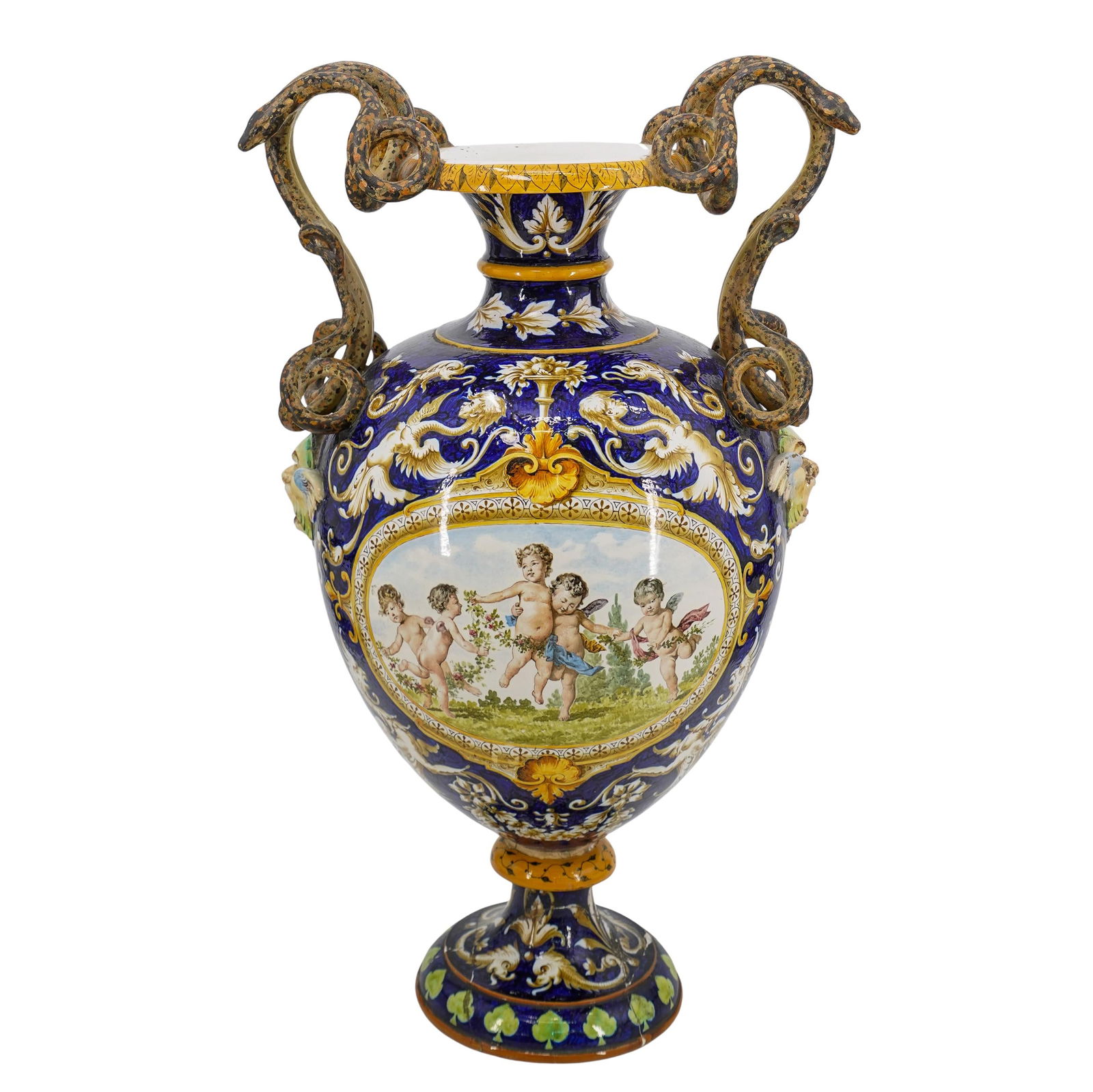 Large Antique Richard Ginori Majolica Porcelain Vase (1 of 9)