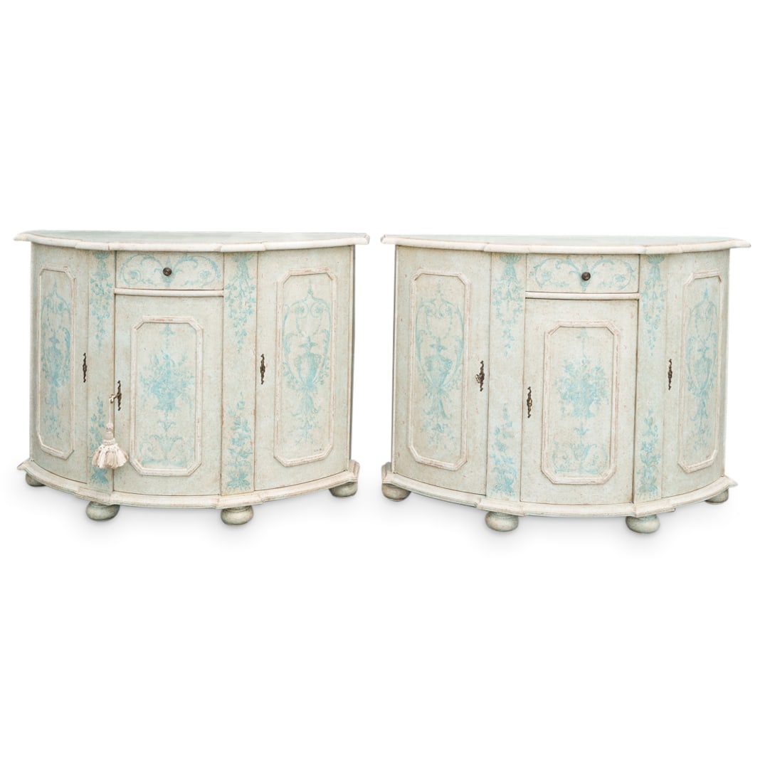 (2pc) Italian Demi-Lune Cabinets (1 of 9)