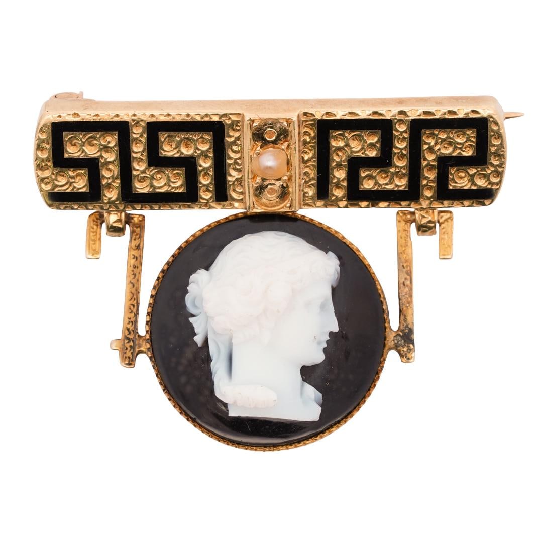 14k Gold Carved Shell Cameo Brooch (1 of 2)