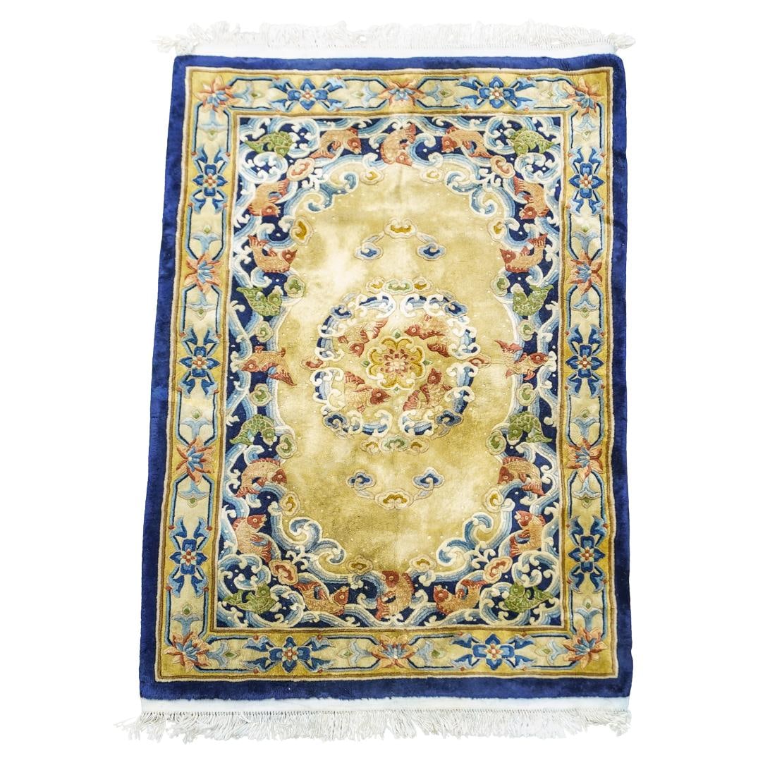 Chinese Wool Pile Fish Rug (1 of 4)