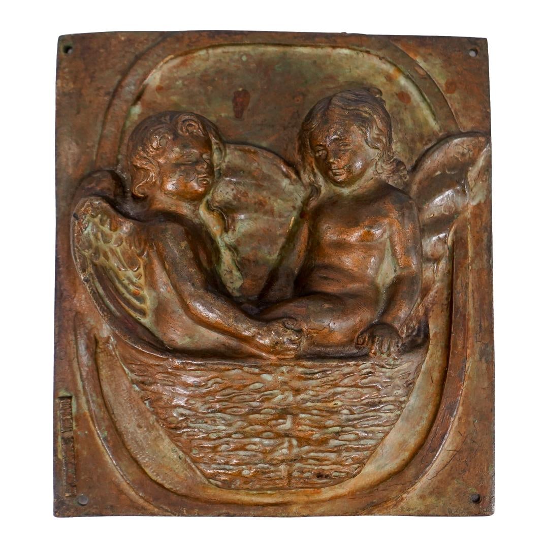 Antique Italian Bronze Putti Wall Plaque (1 of 7)