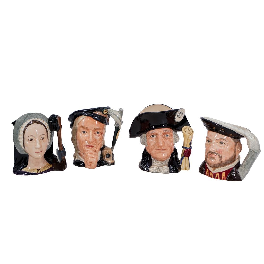 (4 Pc) English Royal Doulton Porcelain Character Jug Grouping (1 of 11)