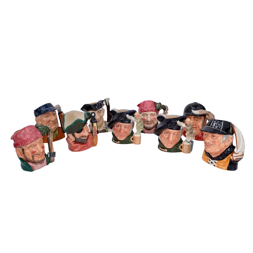 (9 Pc) English Royal Doulton Porcelain Toby Jugs Grouping (1 of 20)