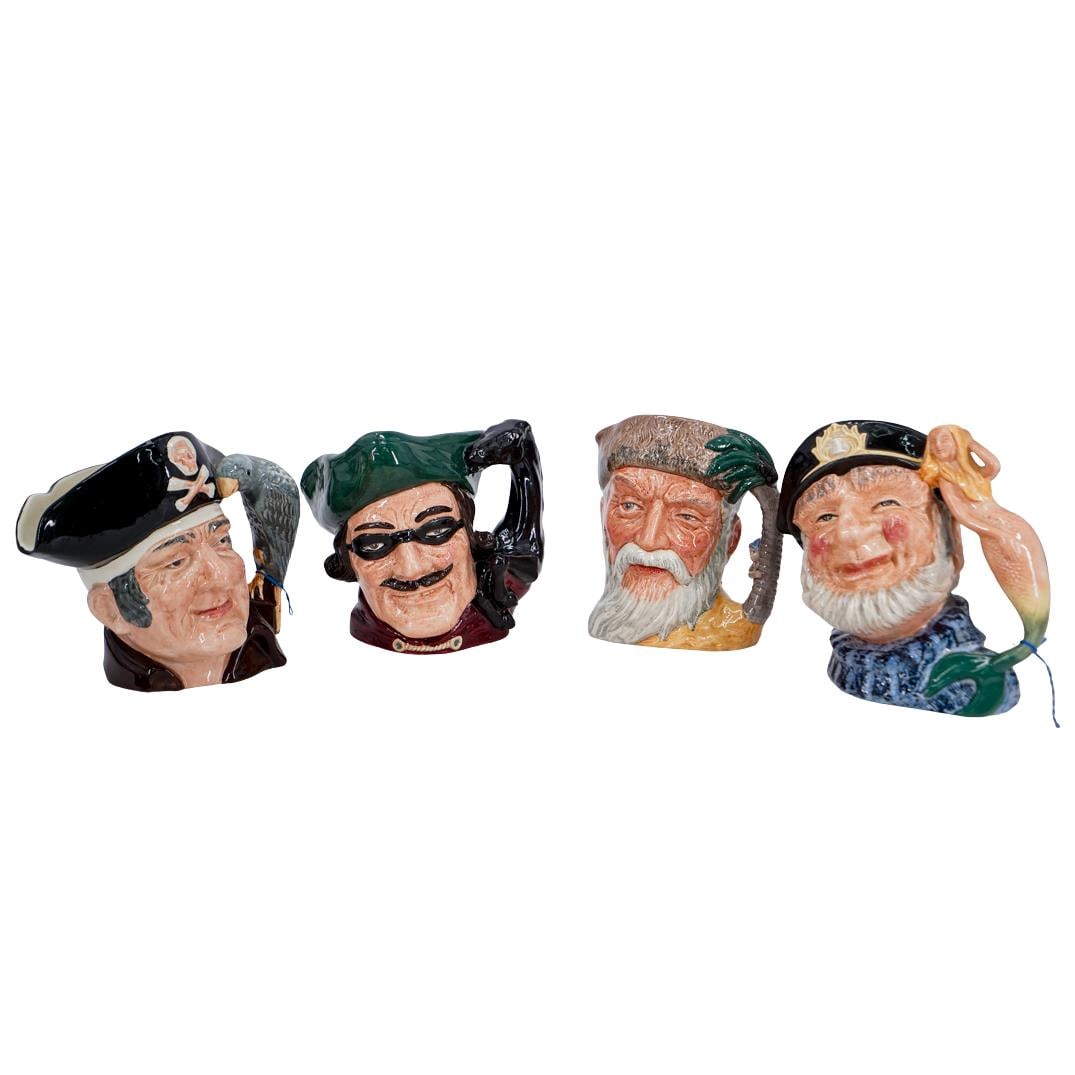(4 Pc) English Royal Doulton Porcelain Toby Jugs Grouping (1 of 14)