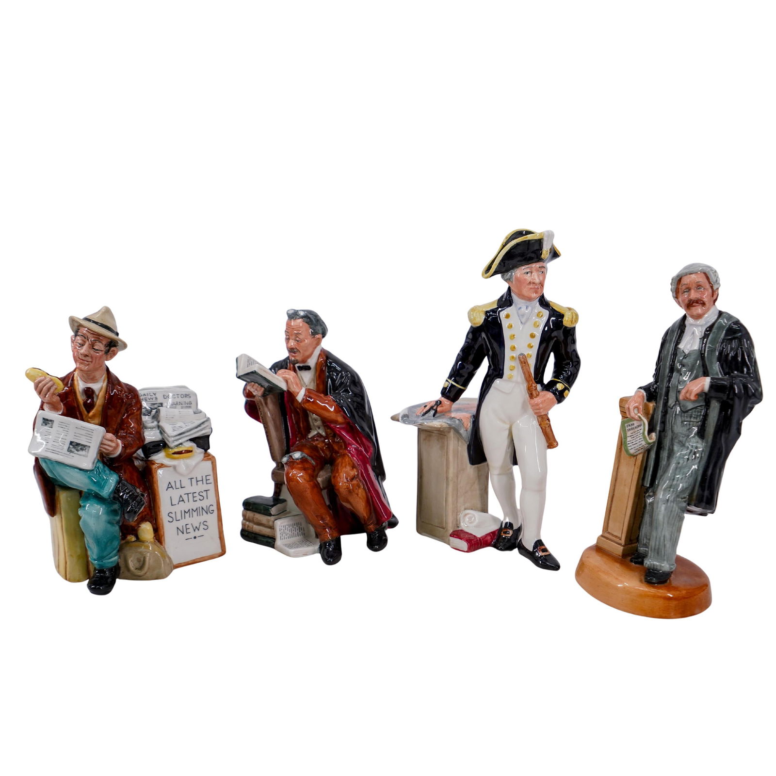 (4 Pc) English Royal Doulton Porcelain Figurines Grouping Set (1 of 10)