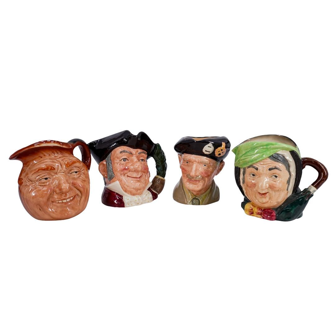 (4 Pc) English Royal Doulton Porcelain Toby Jugs Grouping (1 of 13)