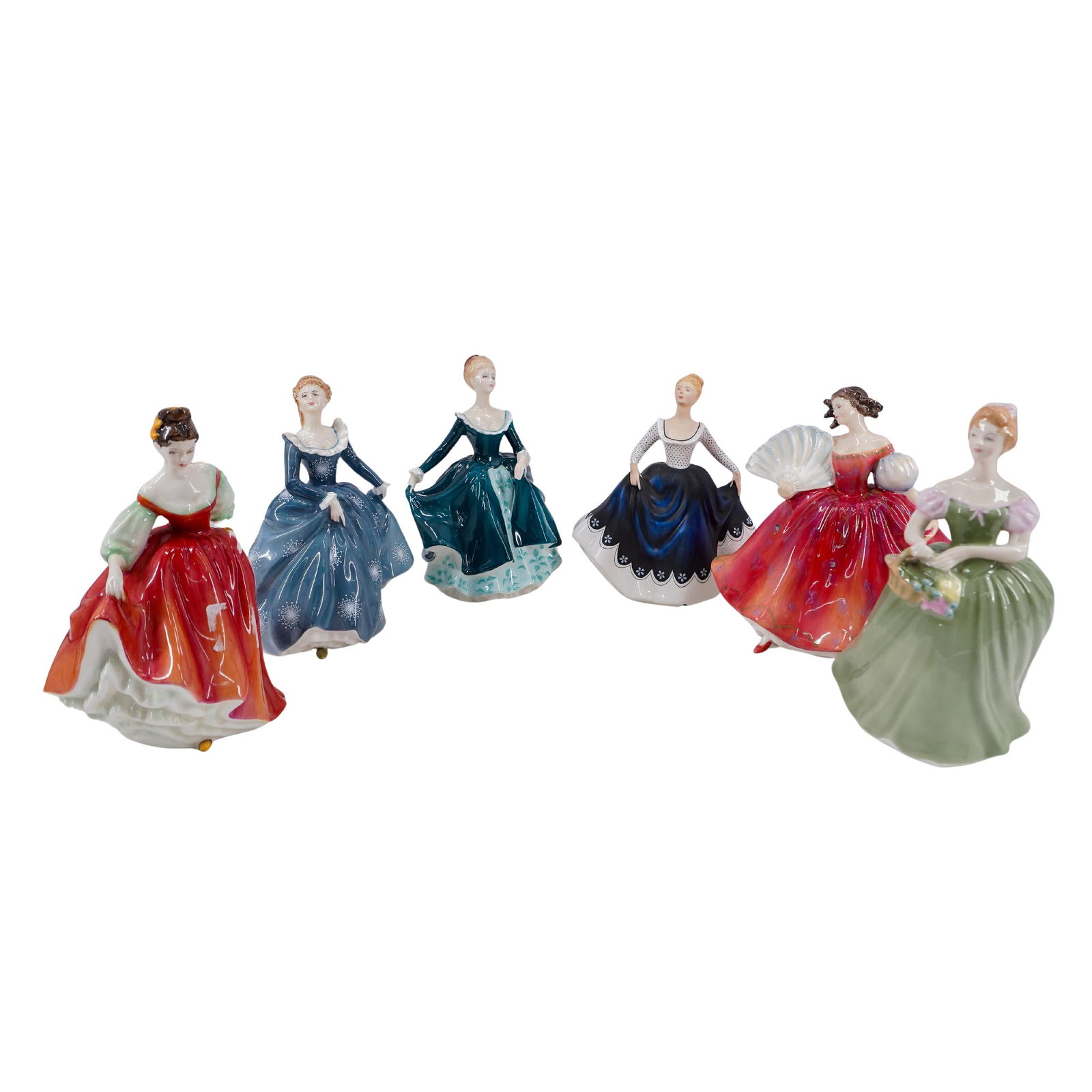 (6 Pc) English Royal Doulton Porcelain Figurines Grouping Set (1 of 16)