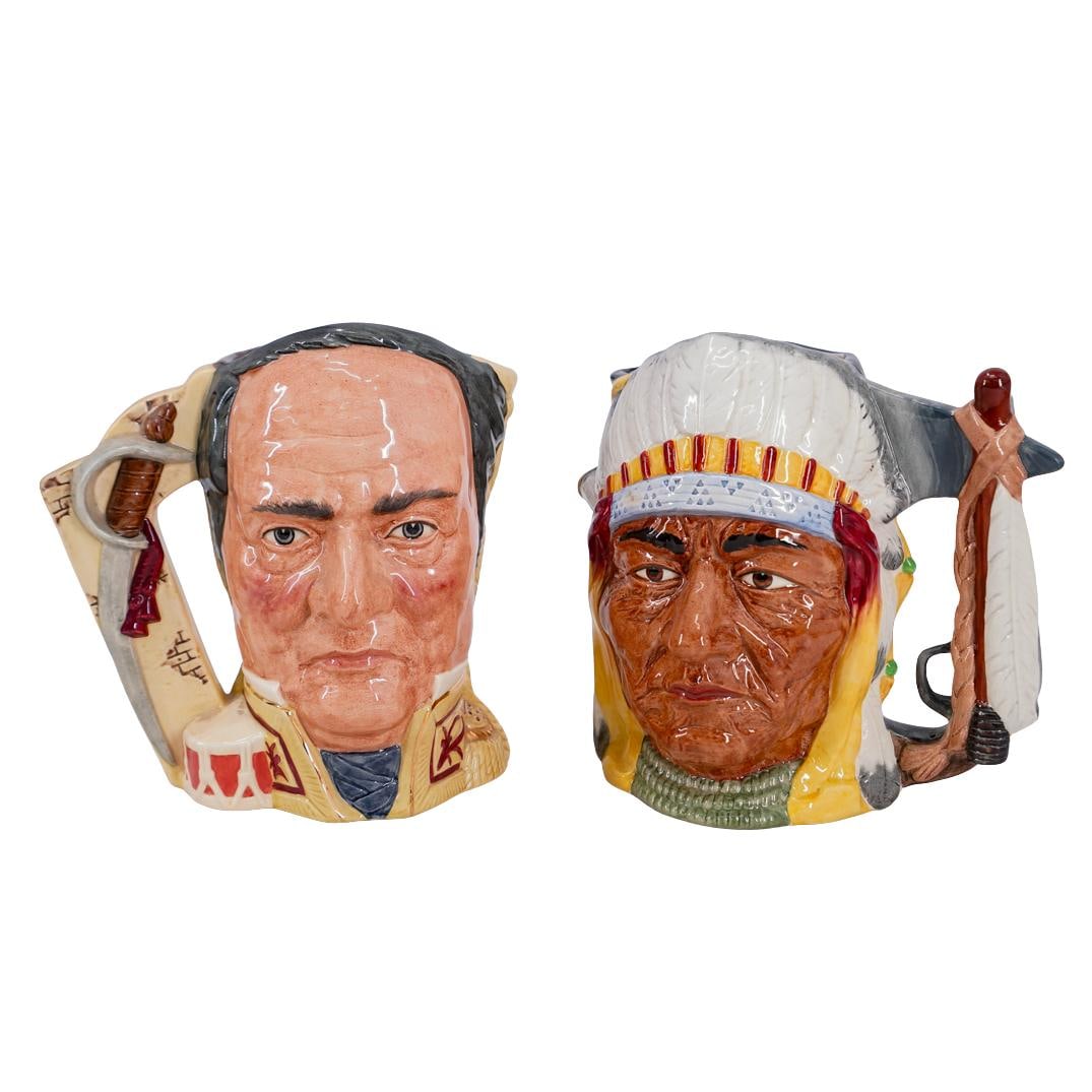 (2 Pc) Royal Doulton Porcelain 'The Antagonists' Toby Jug Grouping (1 of 7)