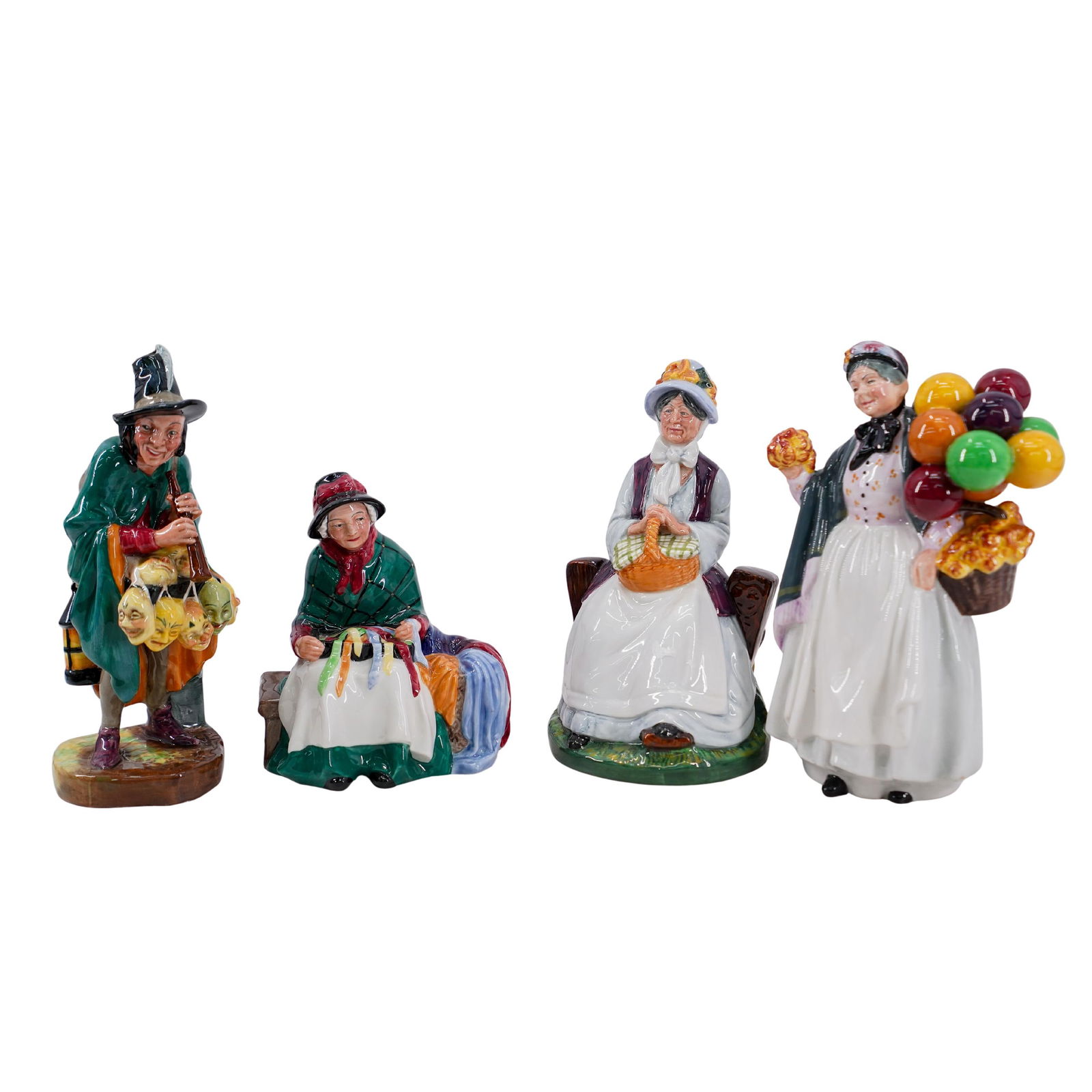 (4 Pc) English Royal Doulton Porcelain Figurines Grouping Set (1 of 12)