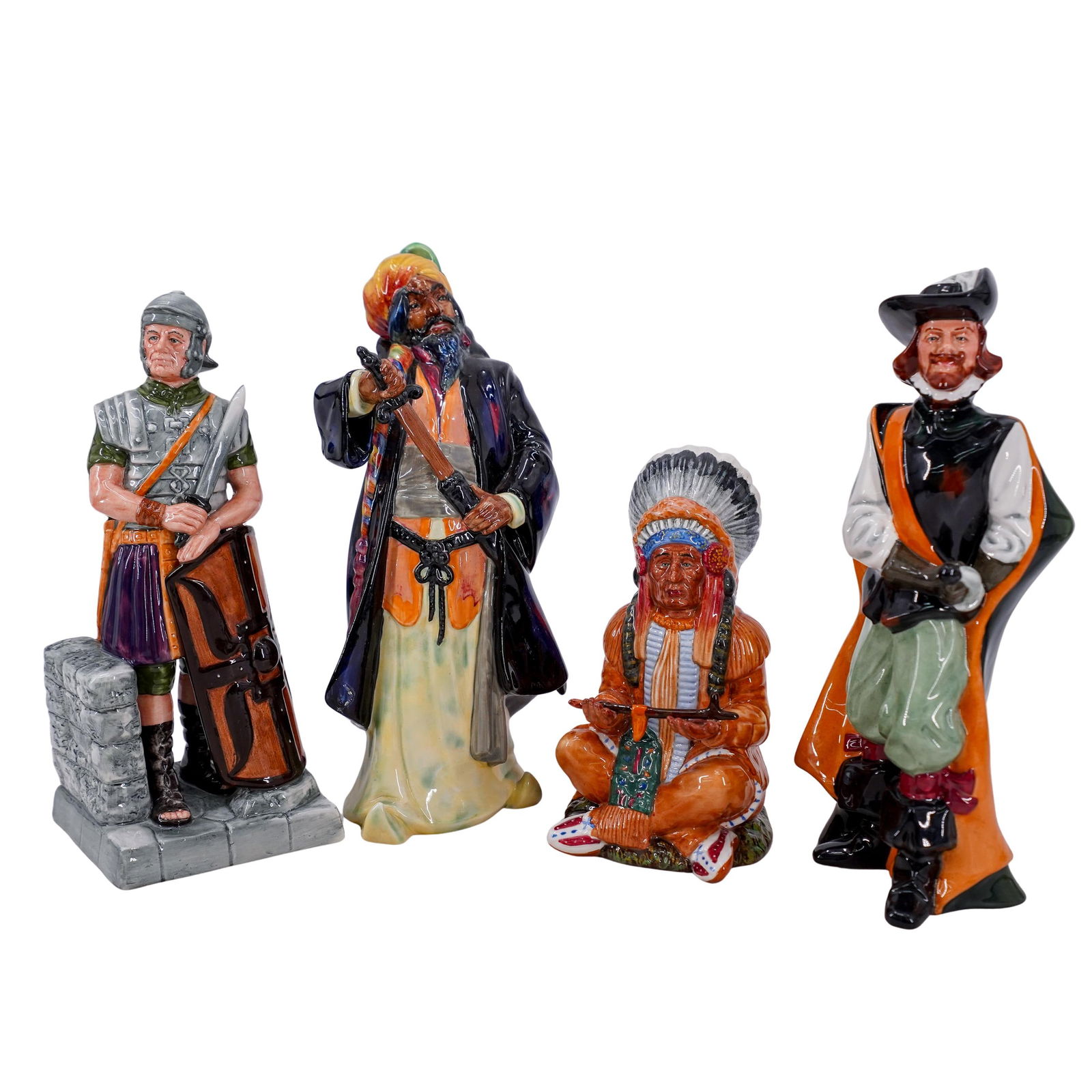 (4 Pc) English Royal Doulton Porcelain Figurines Grouping Set (1 of 10)