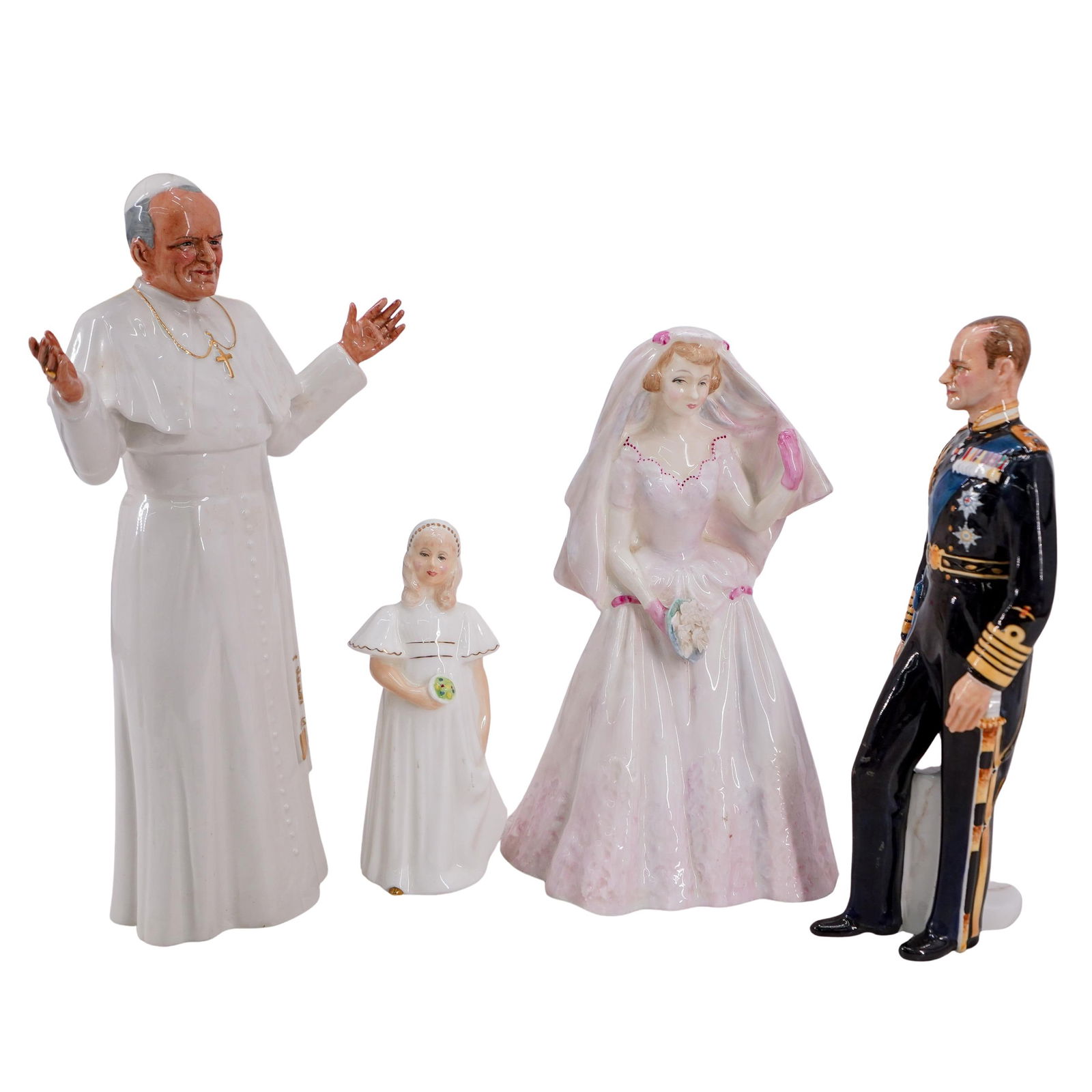 (4 Pc) English Royal Doulton Porcelain Figurines Grouping Set. (1 of 10)