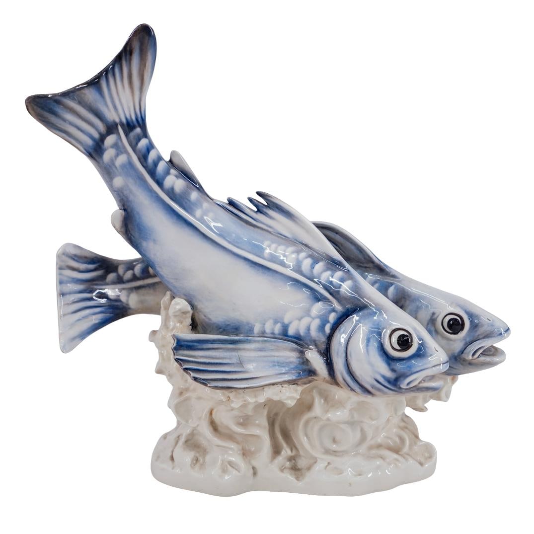 Vintage Italian Porcelain Fish Sculpture, Signed (1 of 5)
