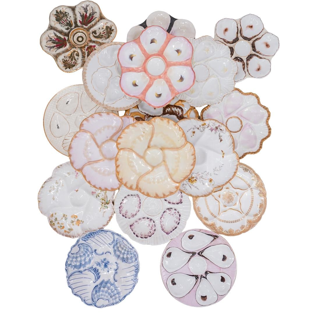 (17 Pc) Assorted Fine Porcelain Oyster Plates Grouping (1 of 20)