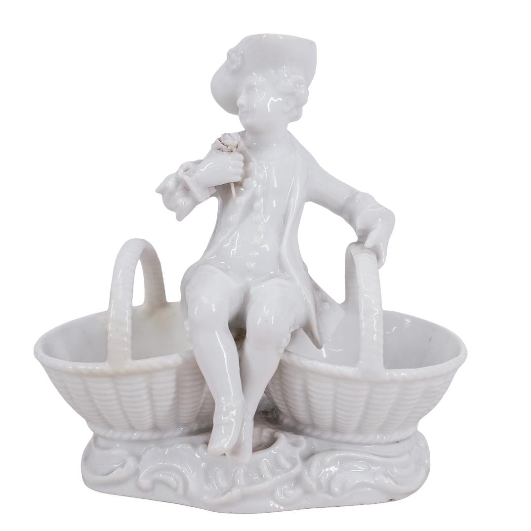 Antique Meissen Blanc-De-Chine Porcelain Figural Condiment Holder (1 of 4)