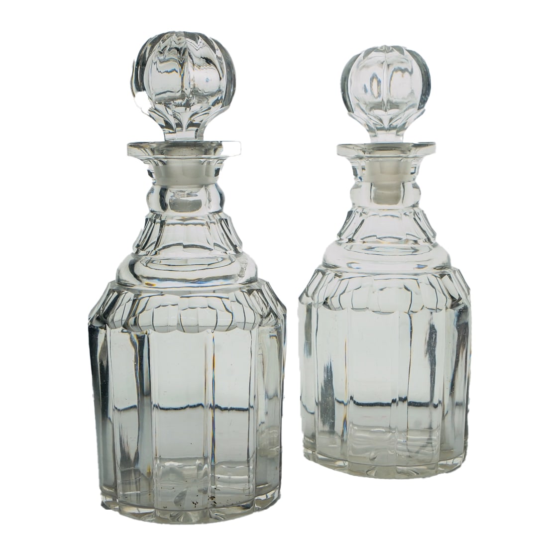 Pair Of Antique Crystal Glass Decanters (1 of 6)