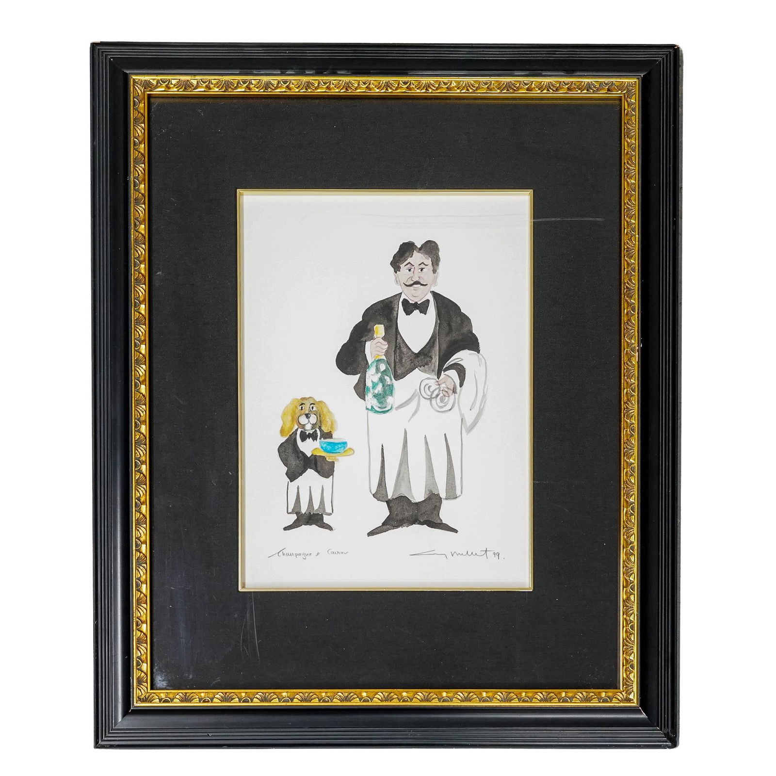 Guy Buffet (French, born 1943) "Champagne & Caviar" Watercolor (1 of 5)