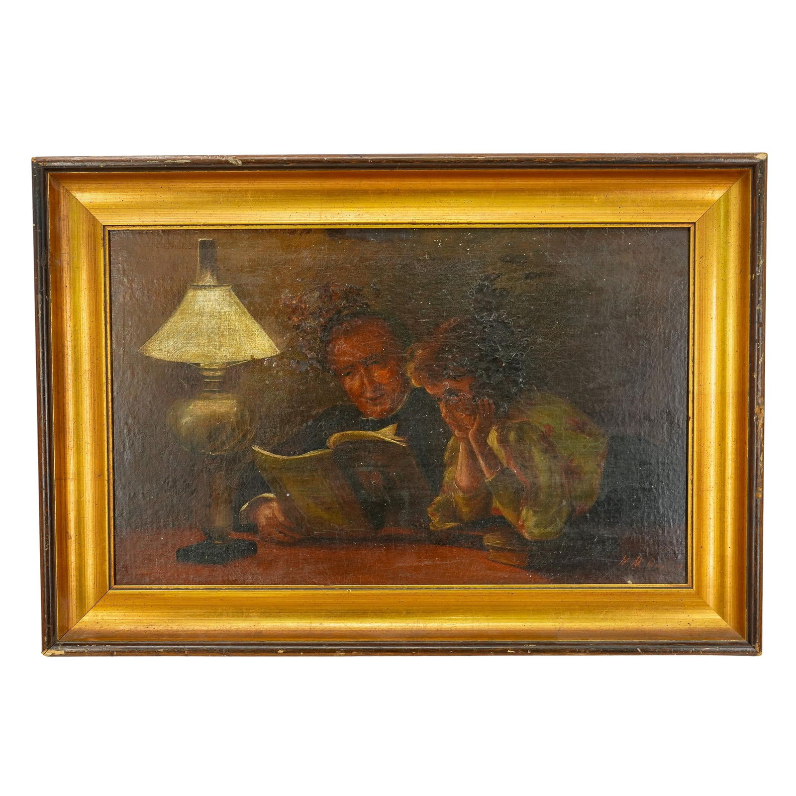 Italian School Two Readers At A Lamp Oil On Board (1 of 5)