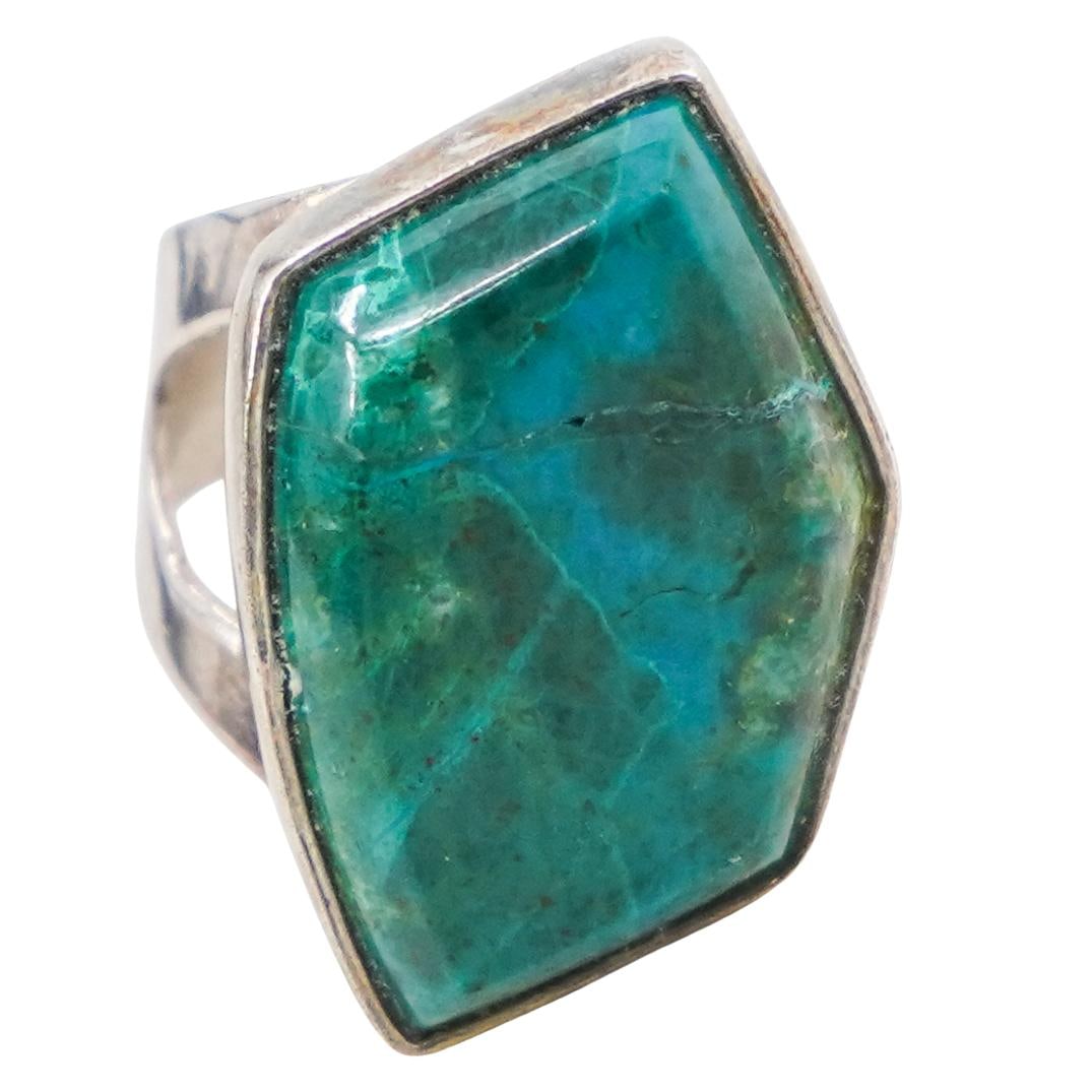 Chinese Sterling Silver, Malachite, & Turquoise Ring (1 of 4)