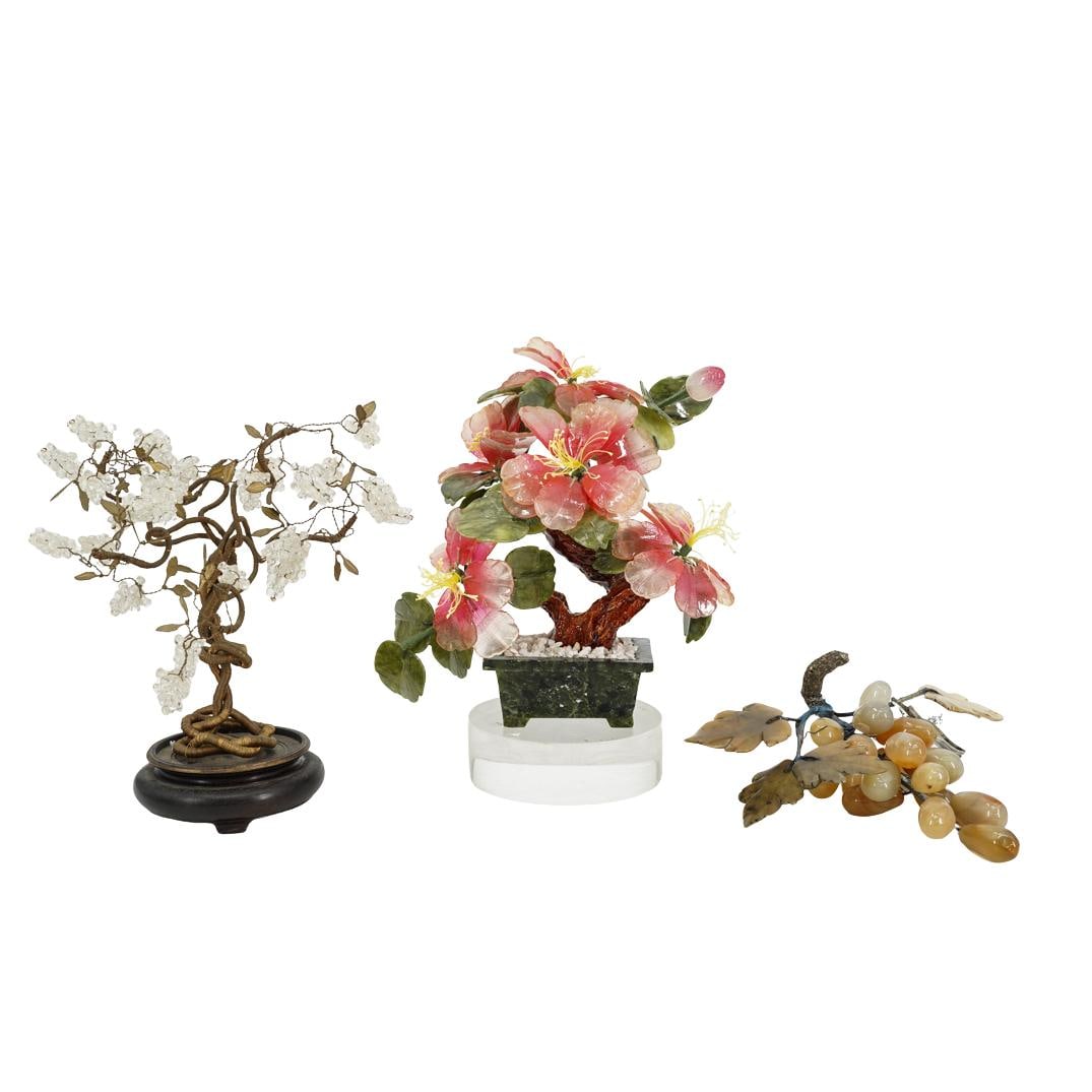 (3 Pc) Chinese Carved Gemstone Carvings (1 of 4)