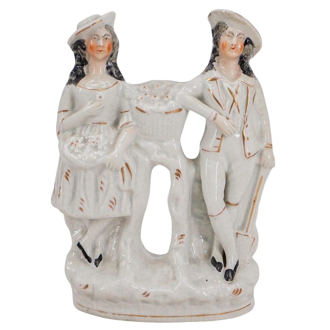 English Victorian Staffordshire Porcelain Group Figurine (1 of 5)
